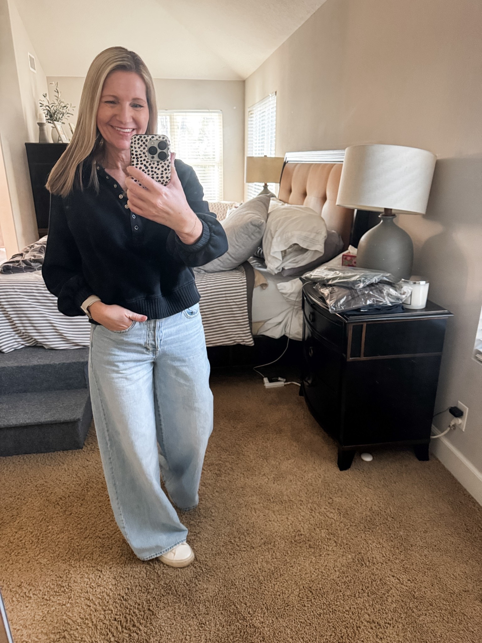 Saturday outfit for dinner and a movie with the family. Both my Aerie sweatshirt and jeans are old but I linked other options. 

#LTKSeasonal #LTKOver40 #LTKmomlife