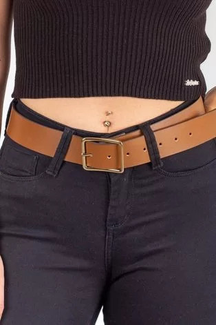 Cinto feminino largo de couro Maya Marrom | Dafiti (BR)