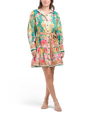 Long Sleeve Collared Floral Dress | TJ Maxx