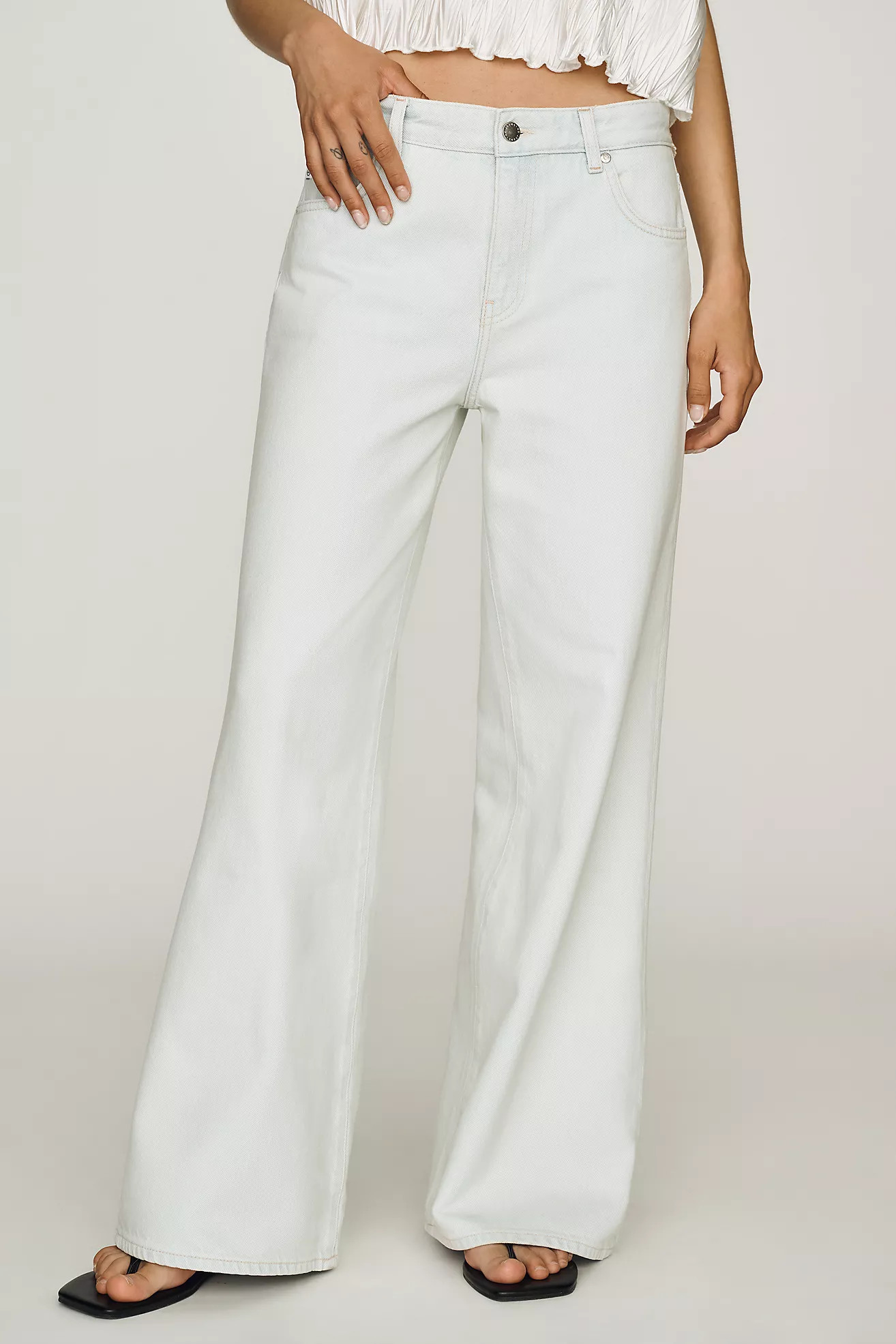 AG Saige Mid Rise Wide Leg Jeans | Anthropologie (US)