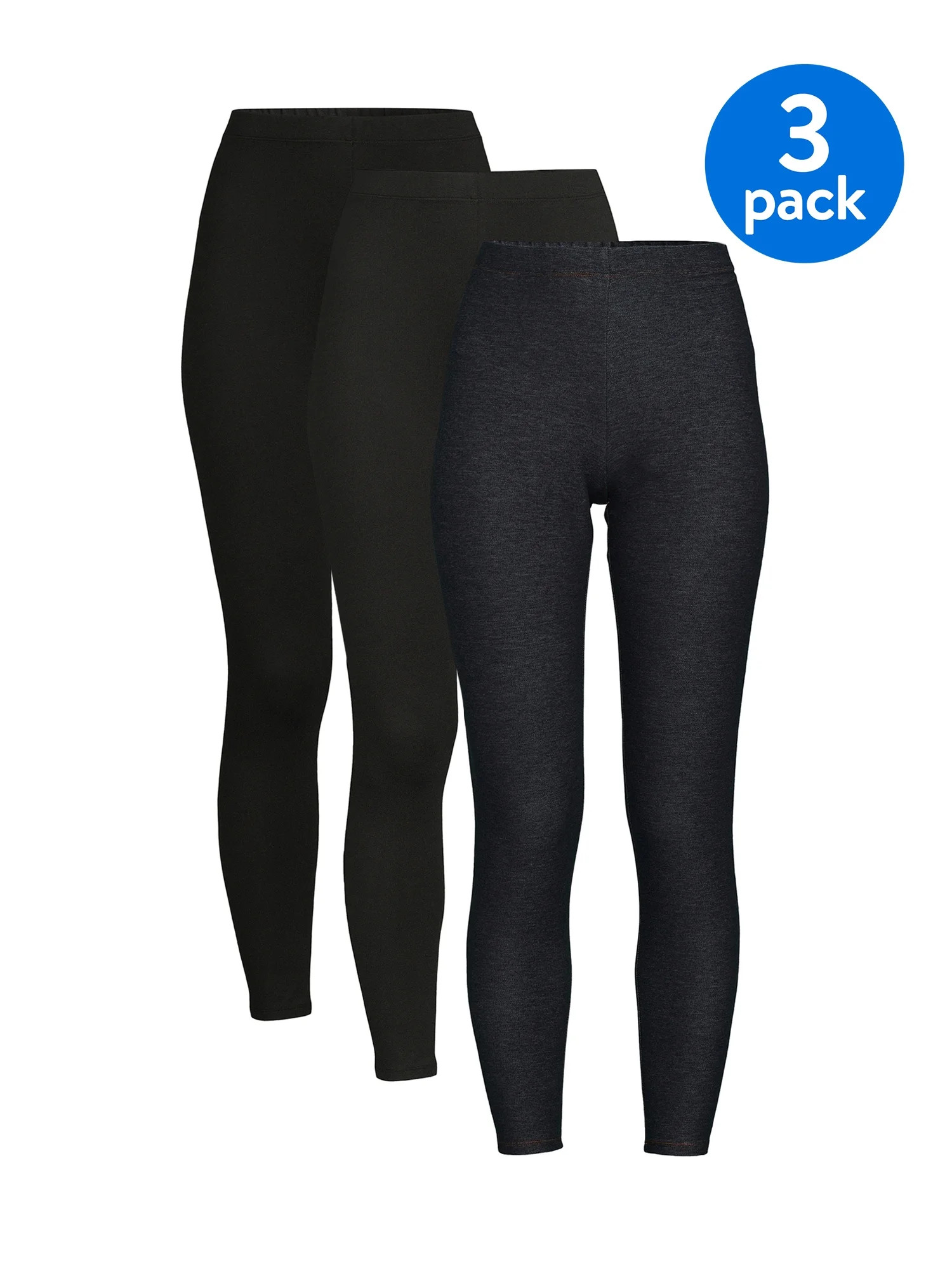 No Boundaries Junior's Ankle Leggings, 3-Pack | Walmart (US)
