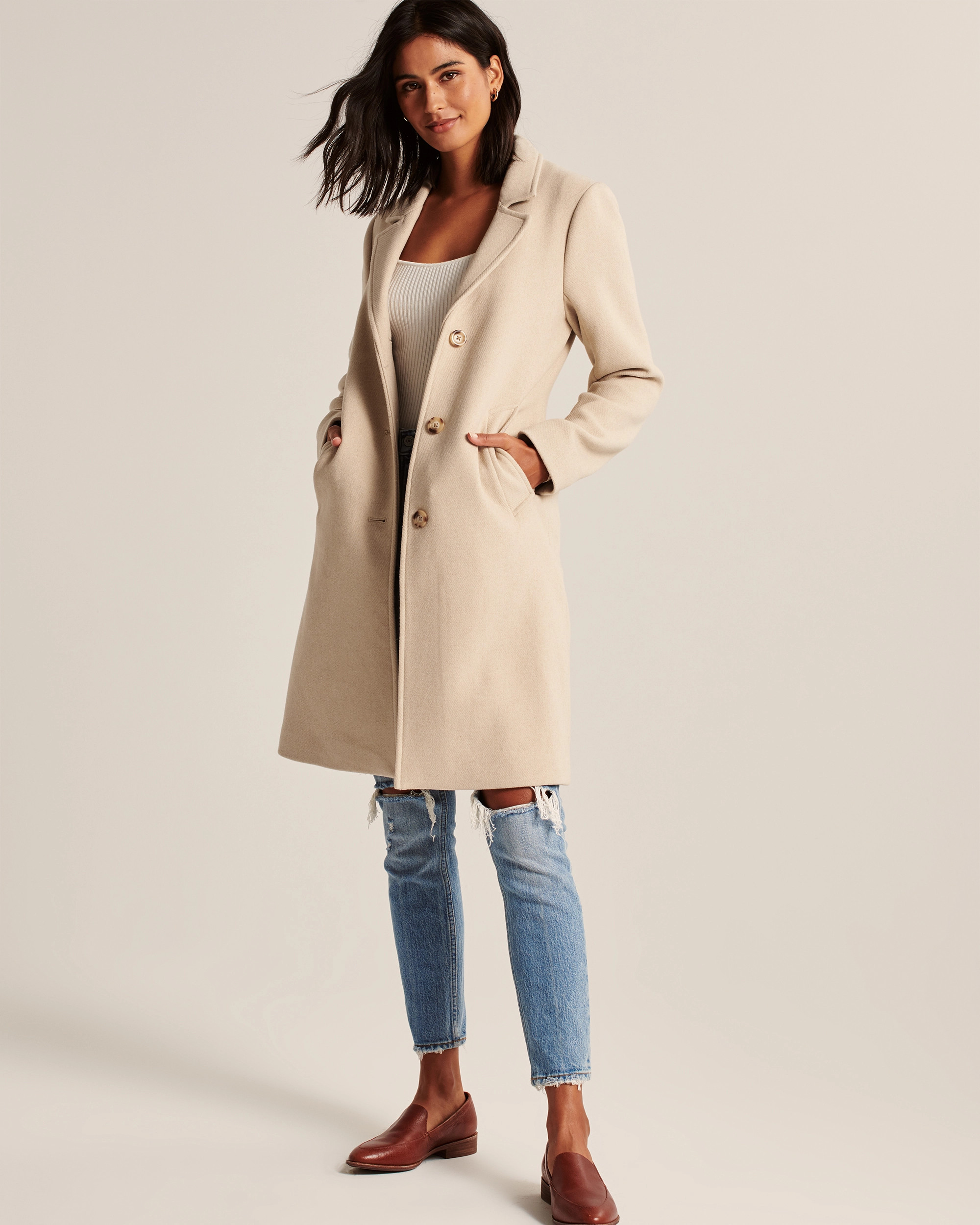 Wool-Blend Dad Coat | Abercrombie & Fitch (US)