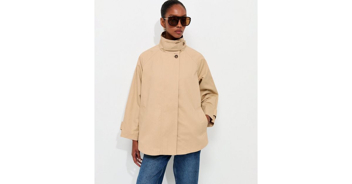 Women's Stone Funnel Neck Raglan Sleeve Jacket New Look | New Look (UK)