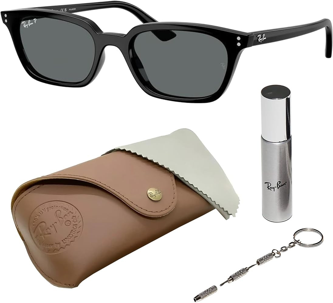 Ray-Ban RB4456F Square-Round Shaped Sunglasses for Men & Women with Official RAYBAN Eyewear Kit | Amazon (US)