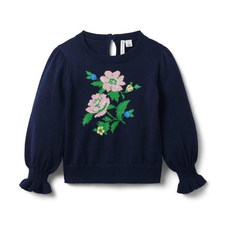 Floral Ruffle Cuff Sweater | Janie and Jack