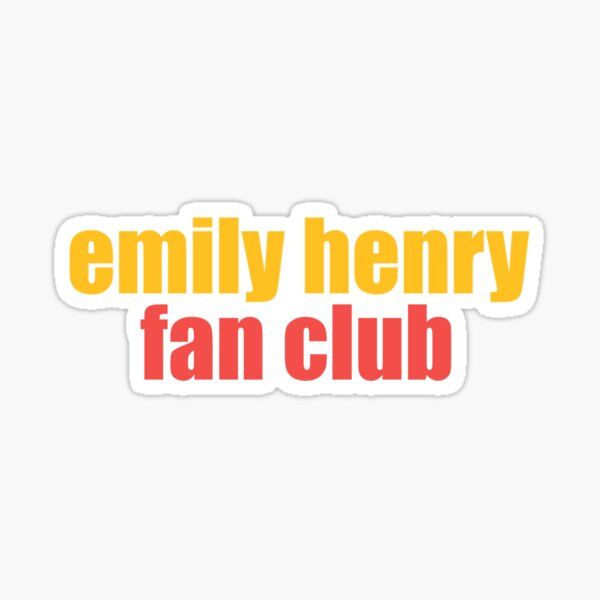 emily henry fan club  Sticker | Redbubble (US)