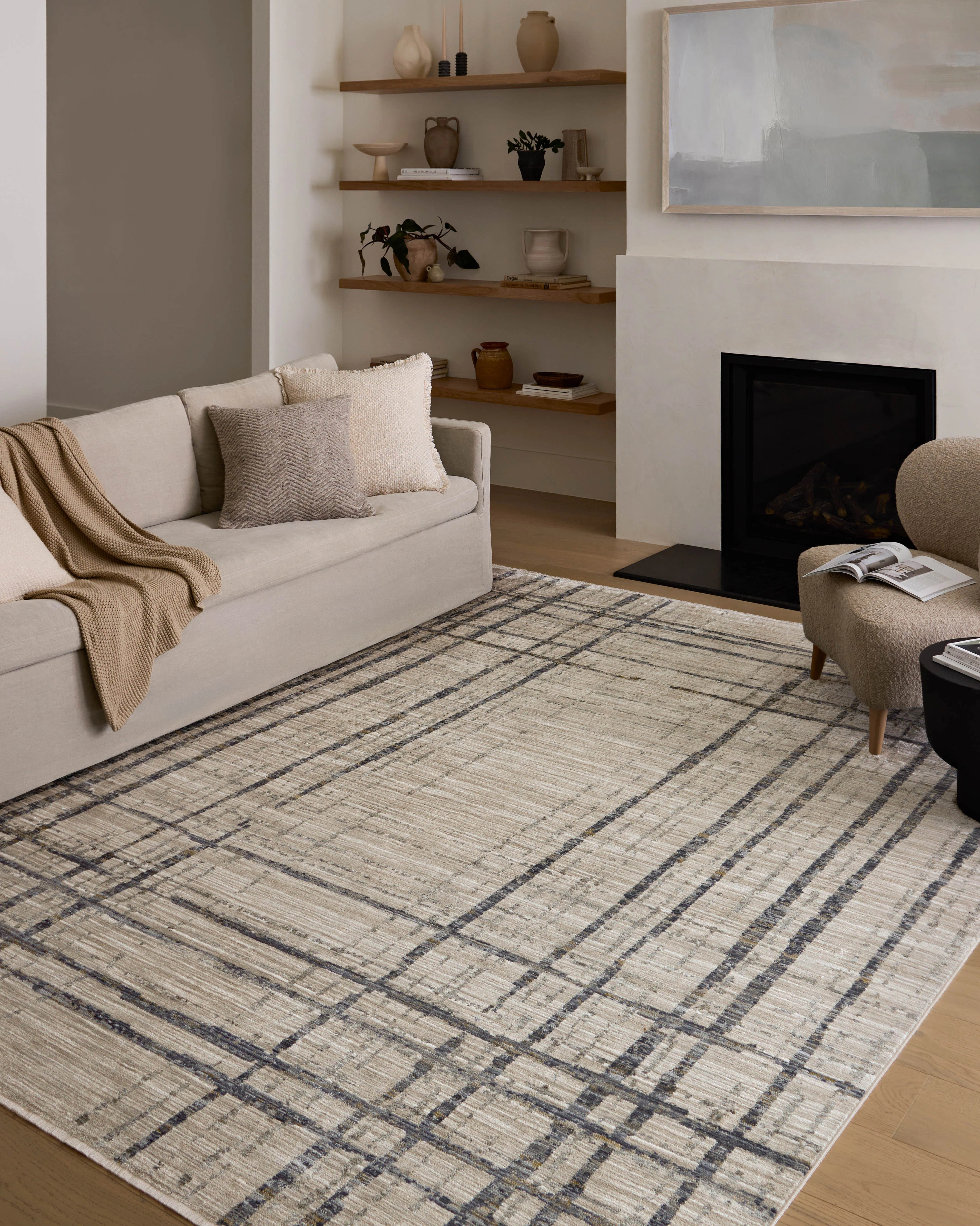 Marlia Beige / Midnight Area Rug | Wayfair North America