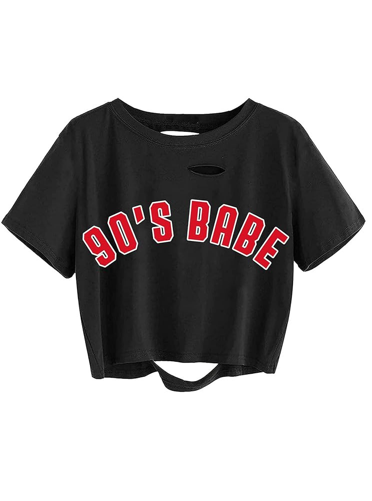 Avanova Women Los Angeles Graphic Distressed Oversized Crop Top Short Sleeve Ripped Boxy Loose Te... | Amazon (US)