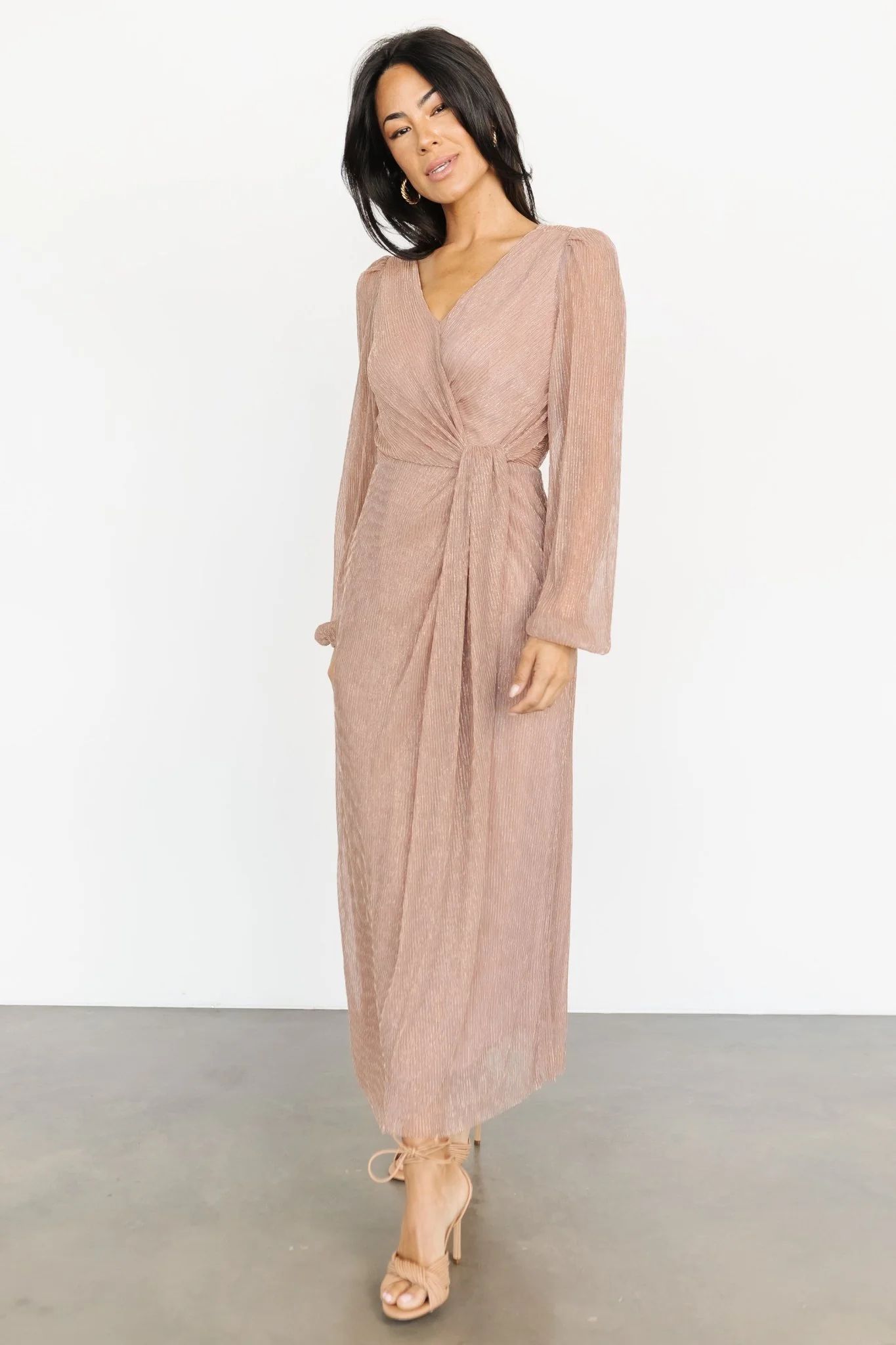 Devlyn Pleated Dress | Rose Shimmer | Baltic Born