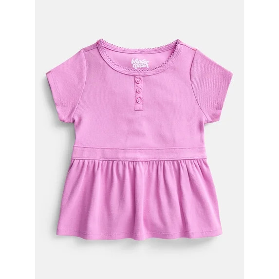 Wonder Nation Girls' Peplum Top with Short Sleeves, Sizes XS-XXL & Plus | Walmart (US)