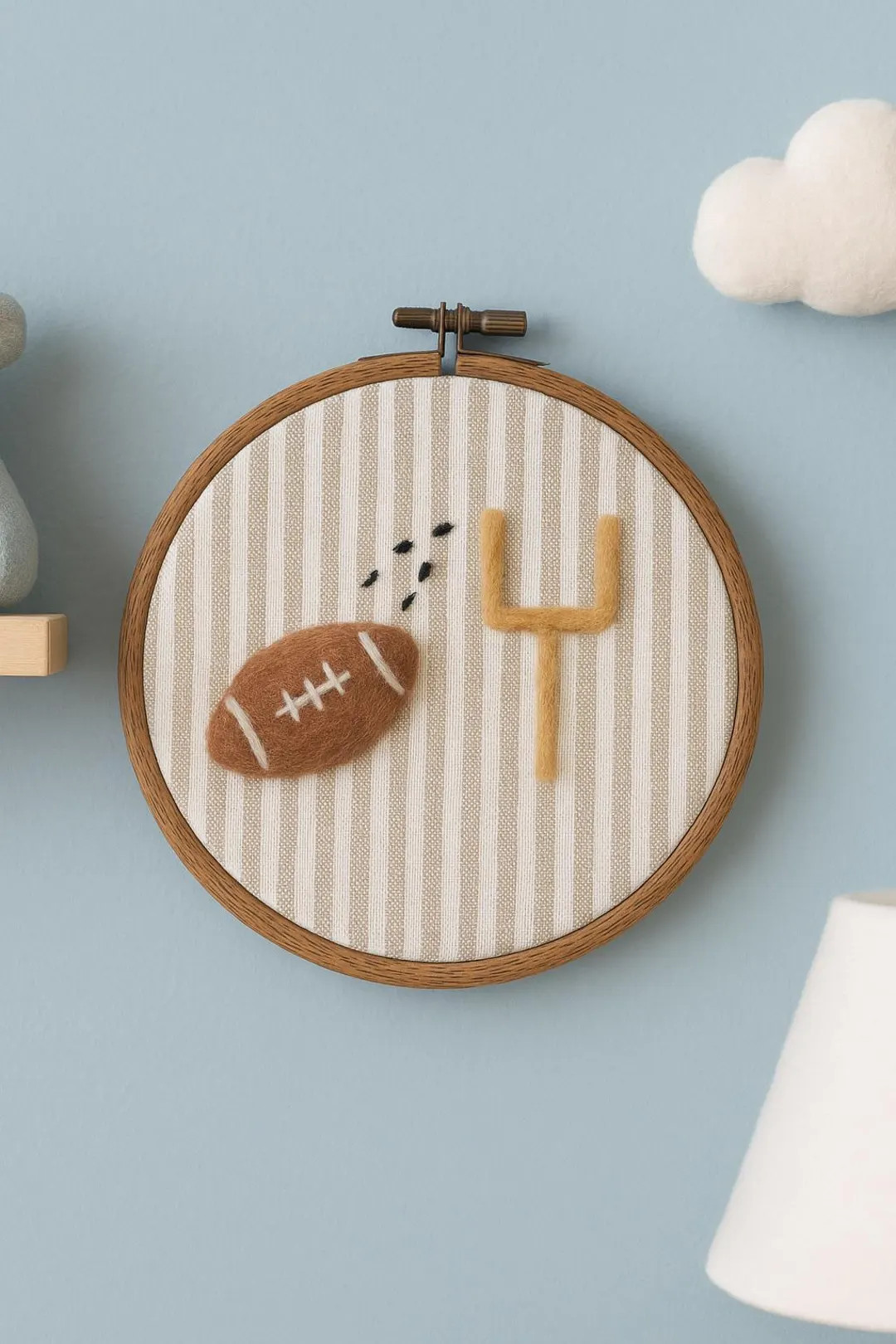Needle Felt Football Embroidery Hoop: Handmade Sports Nursery Decor | Etsy (DACH)