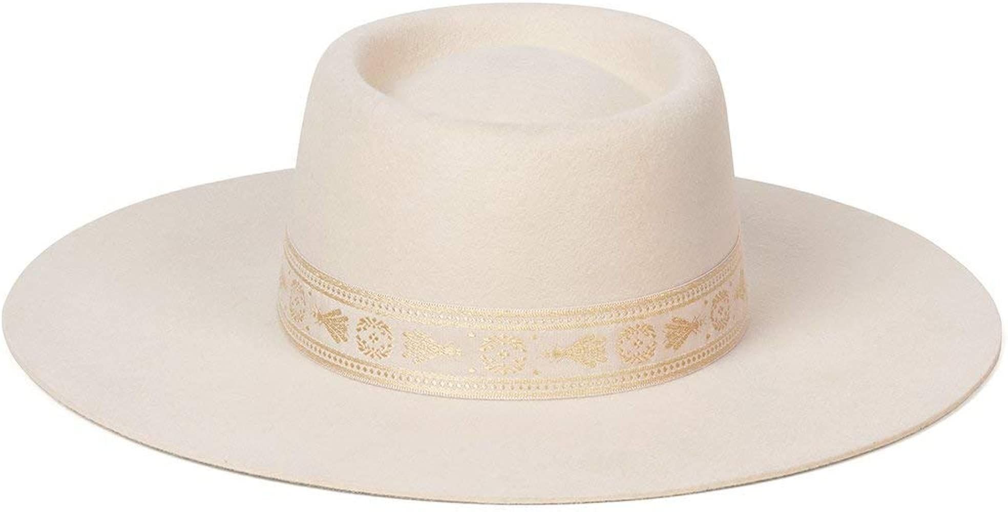 Women's Juno Boater Wool Hat with Brocade Ribbon Trim | Amazon (US)