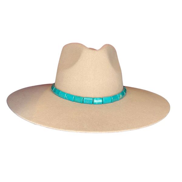 Turquoise Rectangle Beaded Hat Band | Christina Greene 