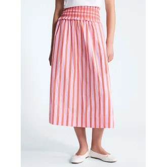 Free Assembly Women's and Women's Plus Striped Cotton Maxi Skirt with Smocked Waist, Sizes XS-4X | Walmart (US)