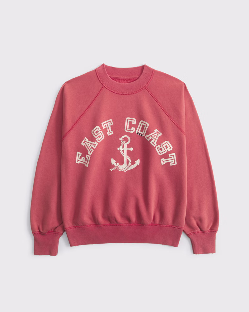 Women's Graphic Raglan Classic Sunday Crew | Women's 20-50% Off All Sweatshirts & Sweatpants | Ab... | Abercrombie & Fitch (US)