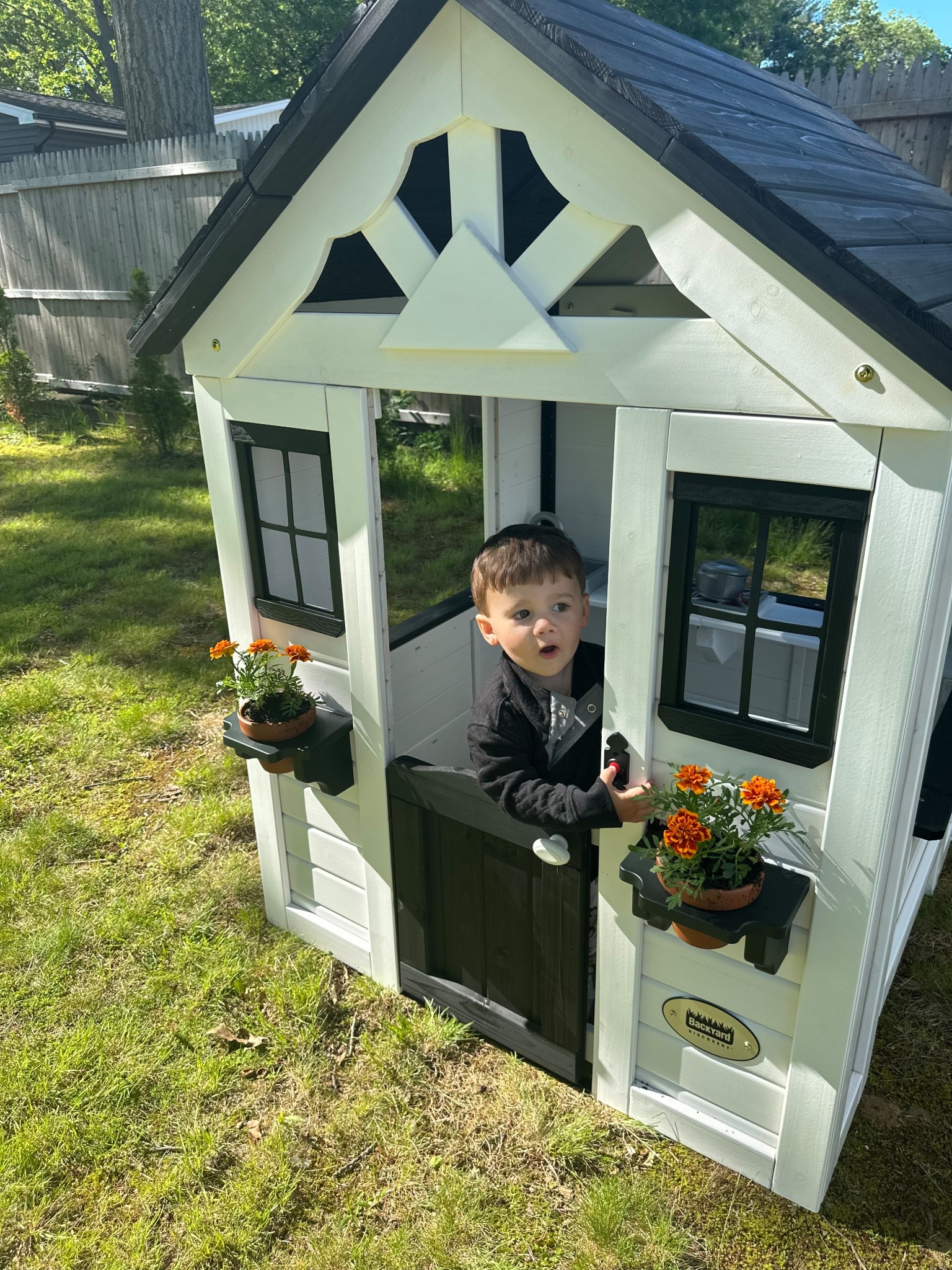 Cutest little wooden playhouse- working doorbell, telephone, kitchen accessories 

#LTKHome #LTKSummerEdit #LTKKids