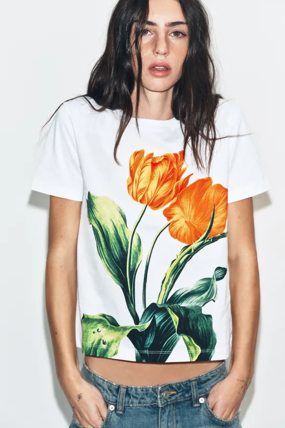 FLORAL PRINT T-SHIRT | Zara US