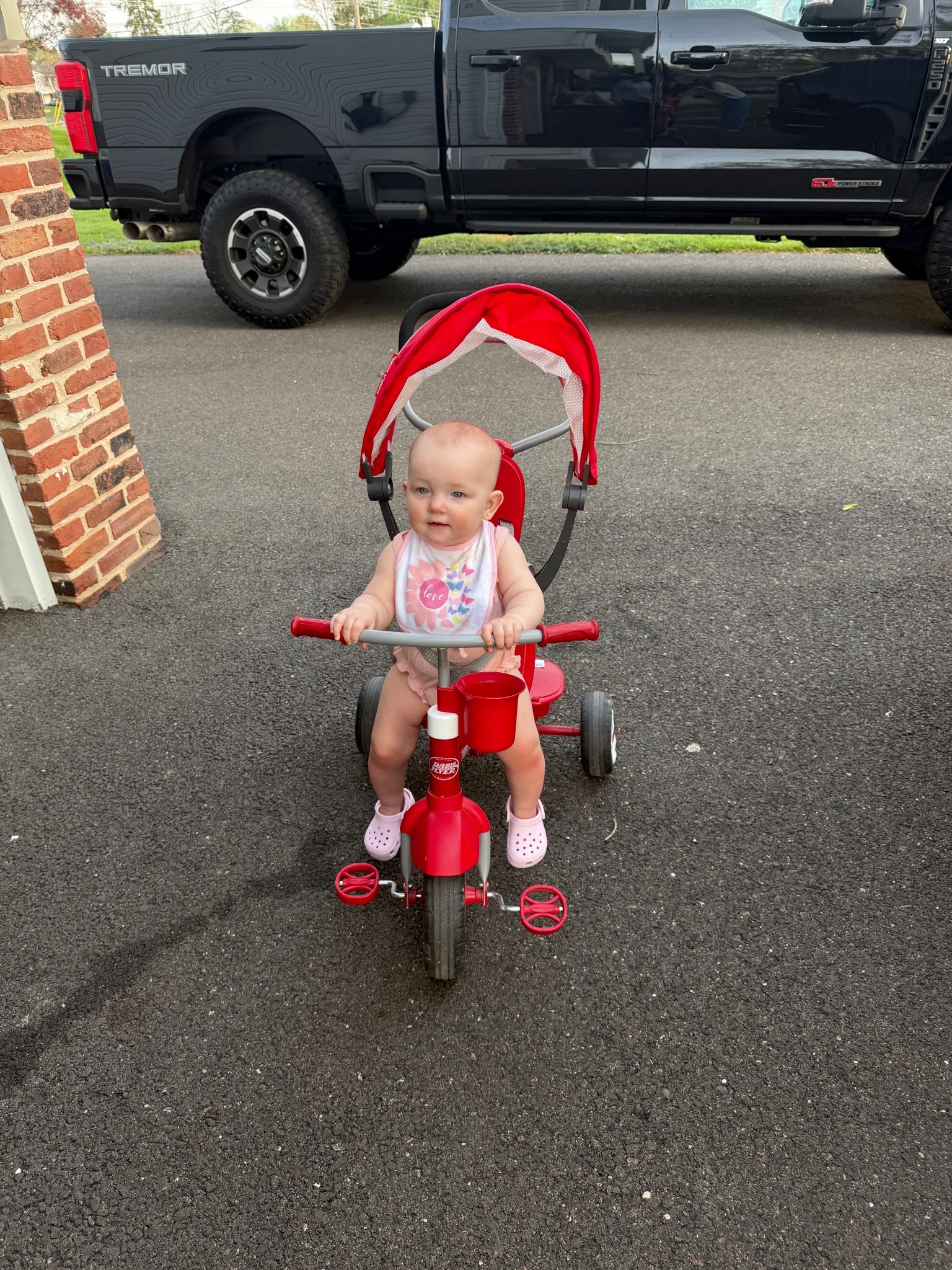 V girl loves her new bike for outside! Perfect for her she’s only 11 months but she’ll be pedaling around in no time! Great for walks! #babybike #kidsbike #summer 

#LTKKids #LTKBaby #LTKHome