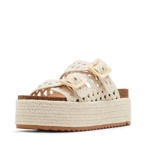 Madden Girl Women's Bali-C Sandal, Off-White Fabric, 6 | Amazon (US)