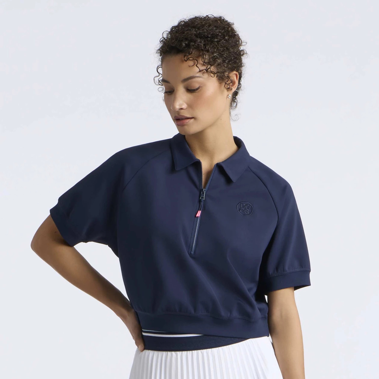 CROPPED STRETCH SCUBA 1/2 ZIP POLO | WOMEN'S POLO SHIRTS | G/FORE | G/FORE | G-Fore