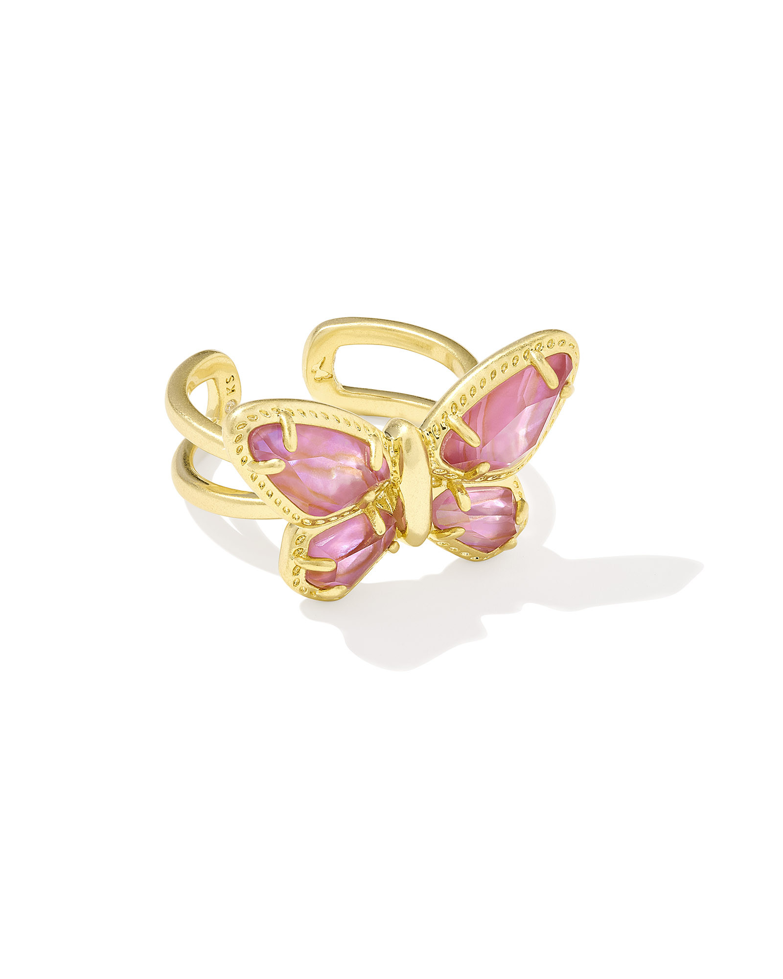 Dolly Parton x Kendra Scott Gold Butterfly Cocktail Ring in Light Pink Iridescent Abalone | Kendra Scott