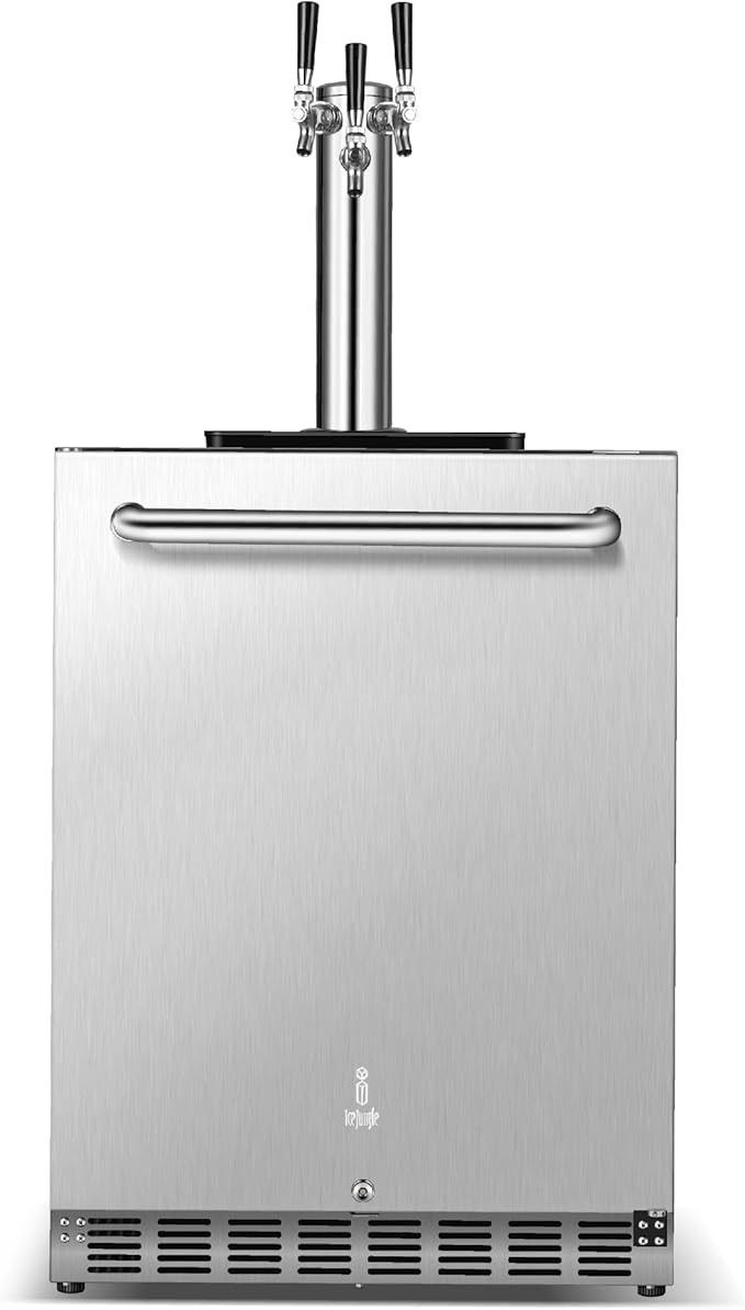 ICEJUNGLE 3 Taps Kegerator, Built-in Stainless Steel Kegerator Beer Dispenser, Freestanding Keger... | Amazon (US)