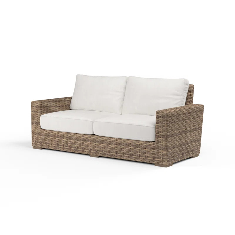 Havana 76'' Resin Wicker Outdoor Loveseat with Sunbrella® Cushions | Wayfair North America