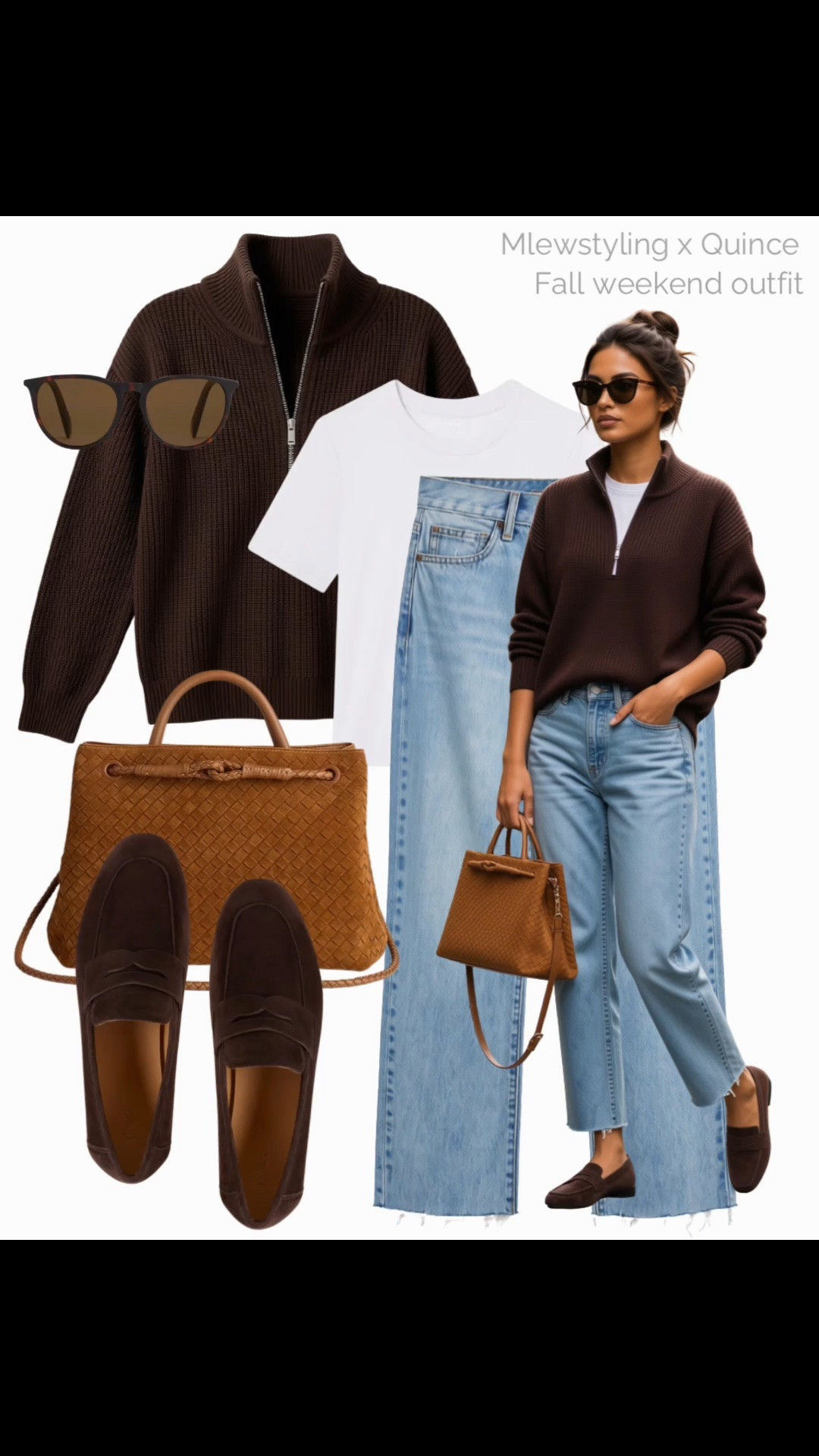Neutral fall outfit 🤎

@Quince #QuincePartner

Tags: autumn weekend outfit, half-zip sweater, light wash jeans, suede loafers, woven tote bag, white tee, capsule wardrobe, casual workwear, office outfit

#LTKfall #LTKjeans #LTKbag