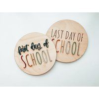 First Day Of School Sign, Last Wood First/2 in One Flip 3D Back To | Etsy (US)