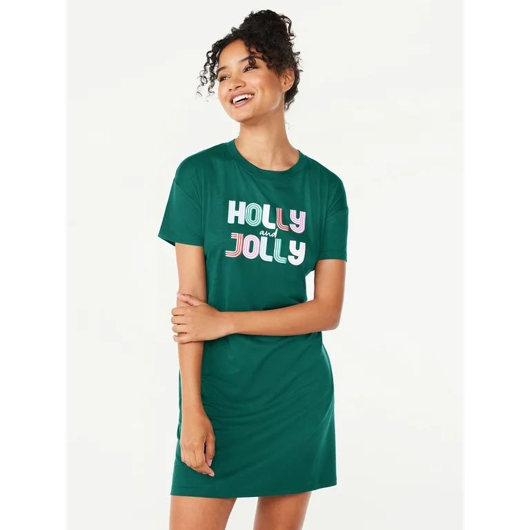 Joyspun Women’s Short Sleeve Sleep Shirt, Sizes S to 3X | Walmart (US)