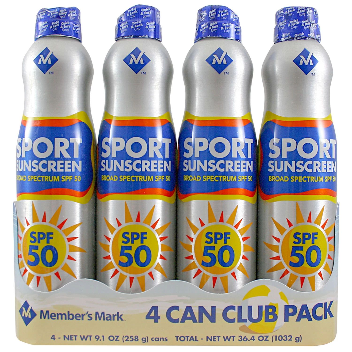 Member's Mark Sport SPF 50 Continuous Spray Sunscreen (9.1 oz., 4 pk.) | Sam's Club