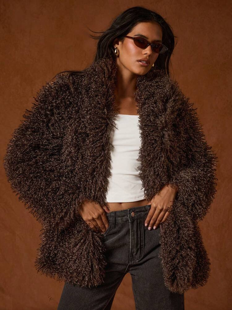 CA$60.44
-25%
CA$80.58
Free Shipping
SHEIN Glamour Fashionable Solid Color Faux Fur Jacket For Commuting, Autumn/Winter
Color: Coffee Brown


Size
CA
US 4 (S)
US 6 (M)
US 8/10 (L)
Size Guide
Not your size? Tell me your size
 | SHEIN
