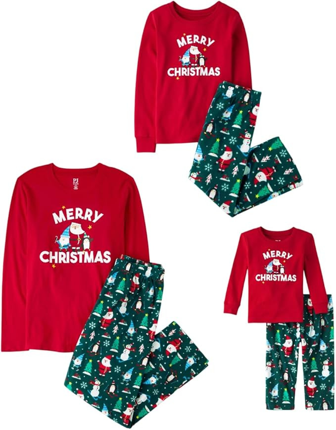 The Children's Place Kids' 2 Piece Christmas Pajamas, Fleece | Amazon (US)