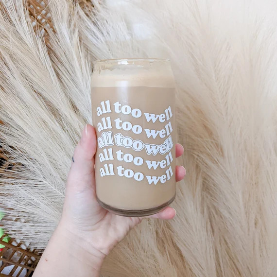 Groovy Wavy All Too Well Text Beer Can Glass  Autumn Leaves - Etsy | Etsy (US)