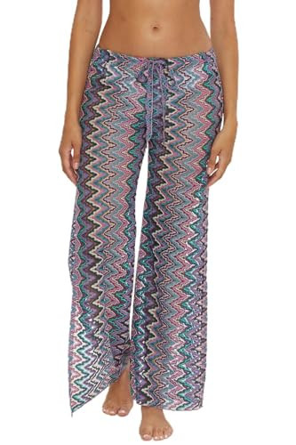 BECCA Women's Standard Sundown Crochet Knit Pants, Casual, Split Leg, Beach Cover Ups, Verde Malva, Large | Amazon (US)