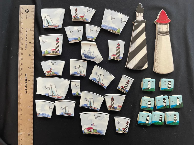 Lighthouse China Shards, 30 Pieces - Etsy | Etsy (Global)