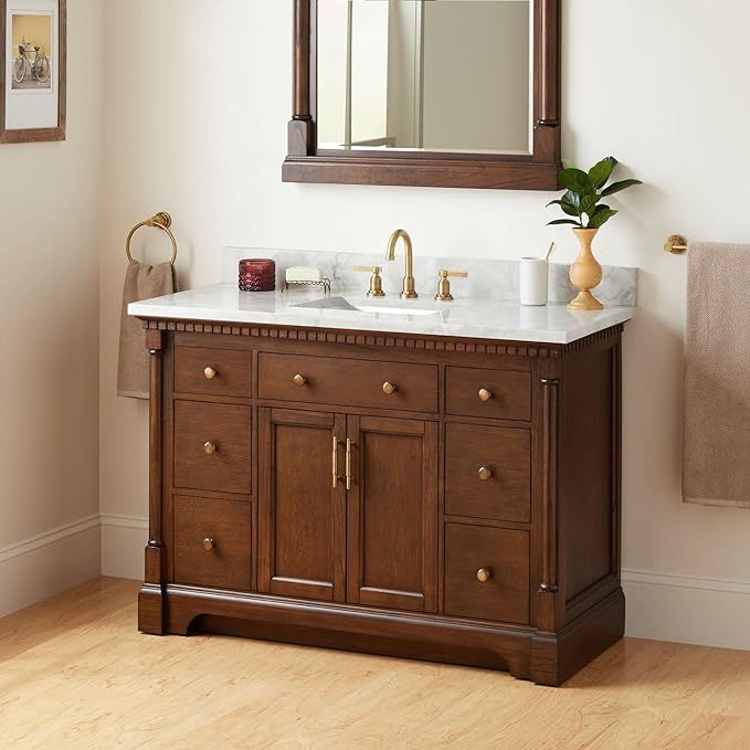 484350 Claudia 48" Single Basin Vanity Set with Mahogany Cabinet, Vanity Top and Rectangular Unde... | Amazon (US)