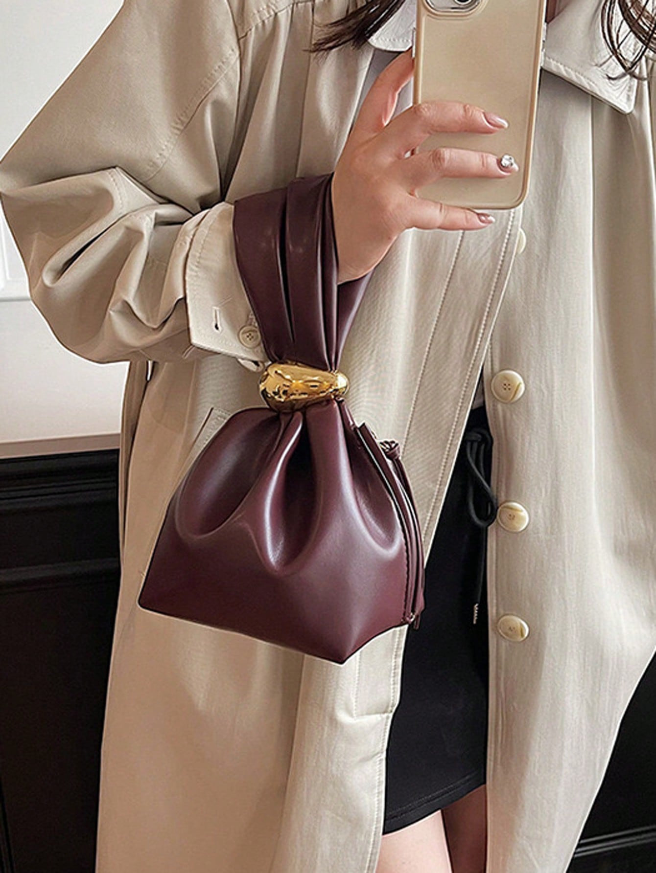 Elegant Commuter Style Tote Lantern Shaped Handbag, Fashion Design Small Women Purse, Trendy Ligh... | SHEIN