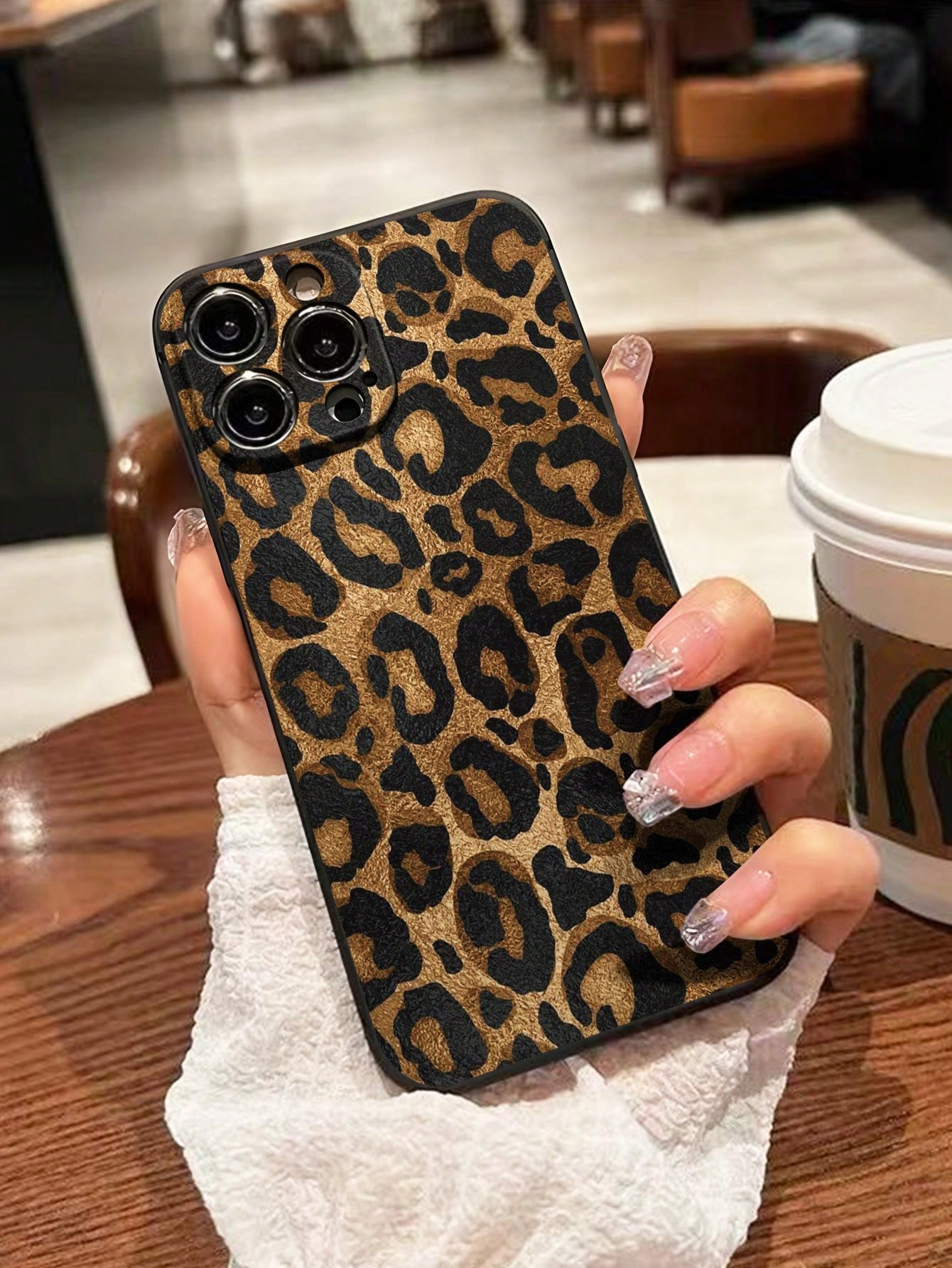 Cheetah Leopard Print Colorful Straight Edge Minimalist Shockproof Heavy Duty Protective Phone Ca... | SHEIN