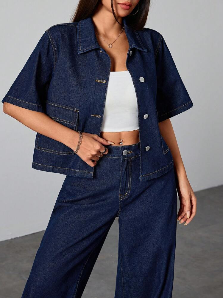Denim top | SHEIN