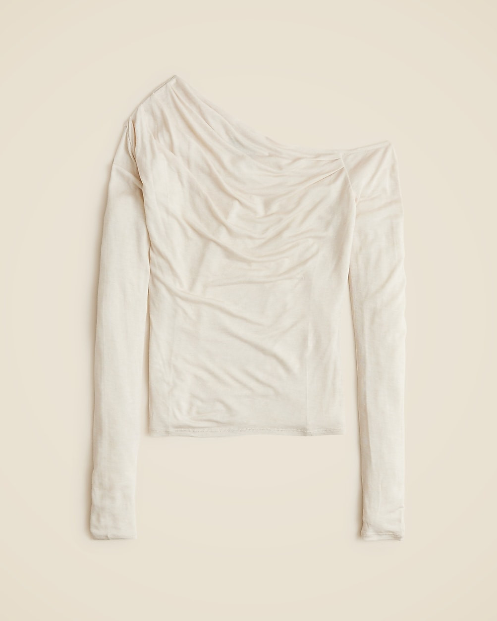 Collection sheer wool-blend one-shoulder top | J. Crew US