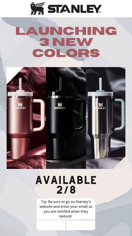 JUST ANNOUNCED:
Stanley is launching 3 NEW colors! 
Rose Quartz Glow,
Black Glow, and Stainless Steel Shale

I think I might be grabbing the rose gold or the black!! So cute!

#stanley #chrome #40oz #water #tumbler #quencher #lifestyle

#LTKSeasonal #LTKunder50 #LTKFind