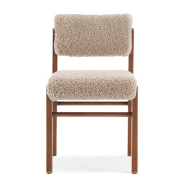 Migo Sheepskin Upholstered Wooden Dining Chair | Eternity Modern