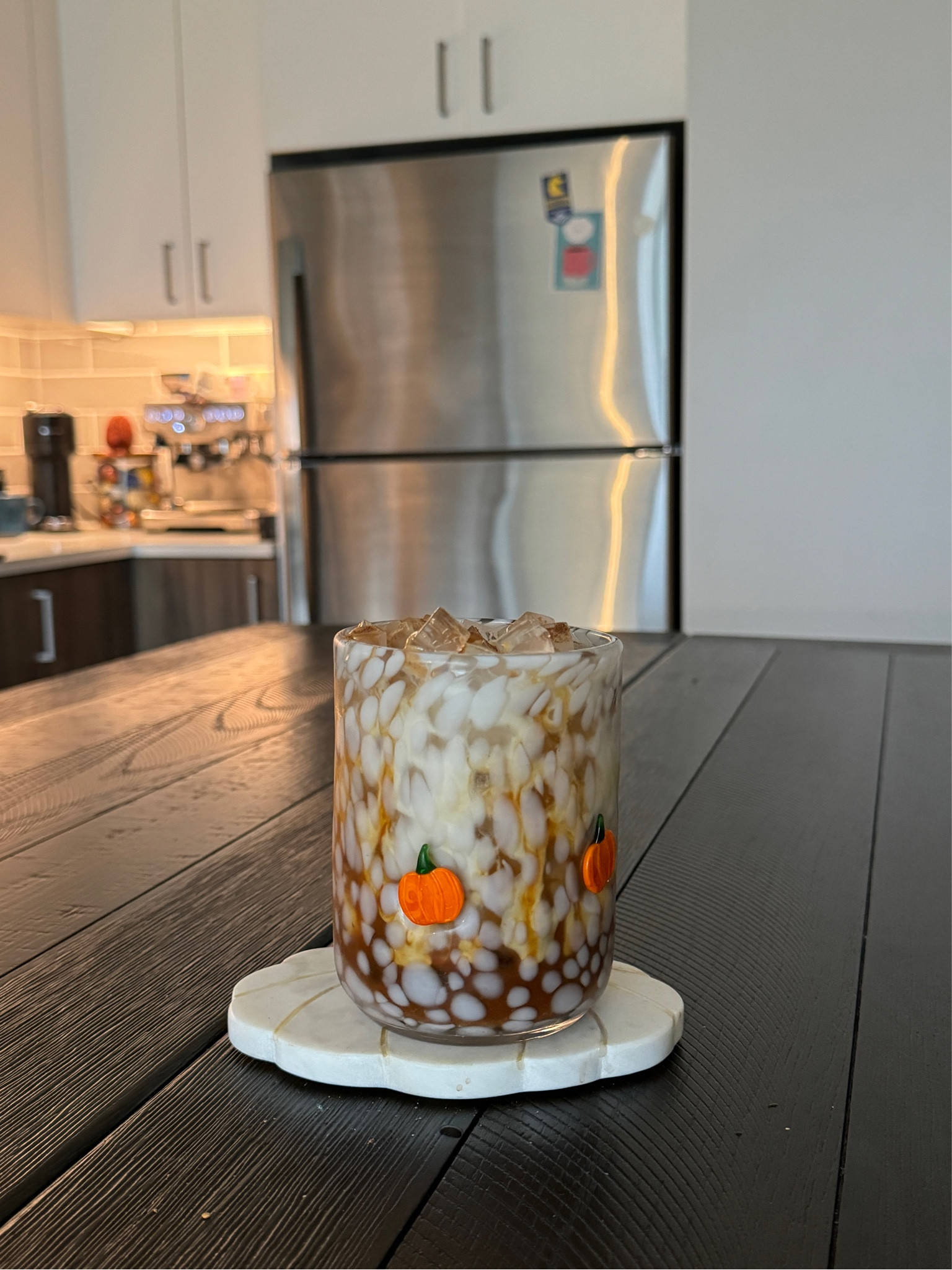 pumpkin coffee cup + coaster 🎃