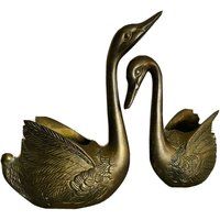 70S Mid Century Modern Brass Swan Planters Vases Pair Set Of 2, Vintage Figurines, Vtg | Etsy (US)