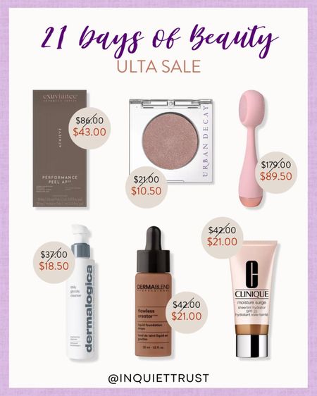 Ulta's 21 Days of Beauty sale includes products from Dermalogica, Urban Decay, Clinique, and more today!

#makeupmusthaves #onsalenow #beautypicks #skincareessentials

#LTKunder100 #LTKbeauty #LTKFind
