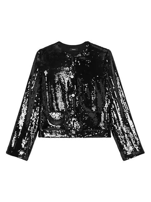 Theory Sequined Crop Jacket | Saks Fifth Avenue
