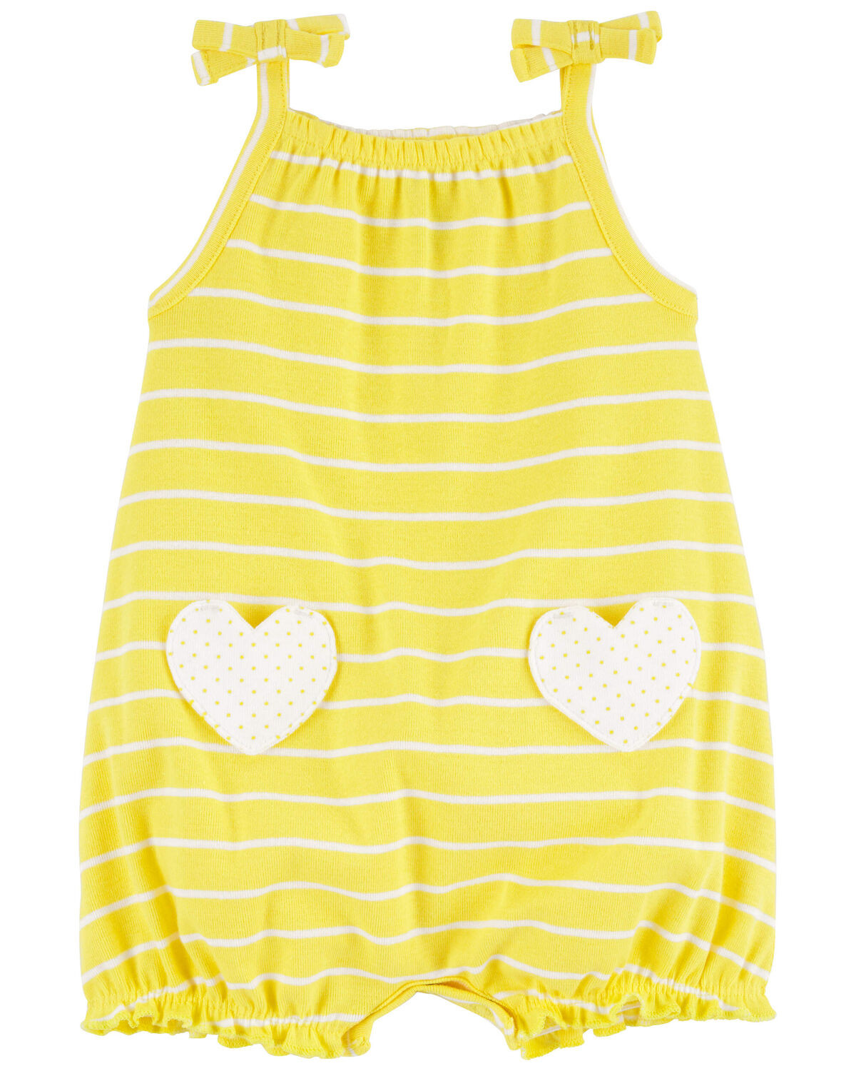 Yellow Baby Heart Pocket Cotton Romper | carters.com | Carter's