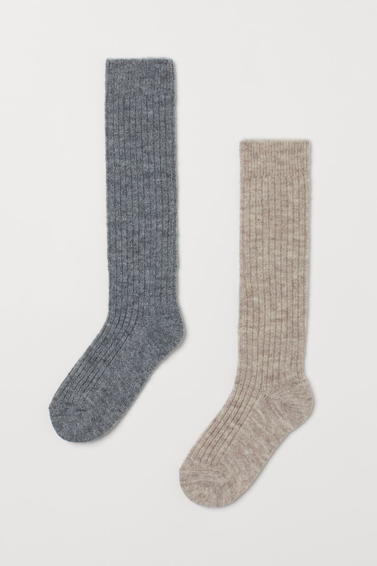 2-pack Wool-blend Knee Socks | H&M (US + CA)