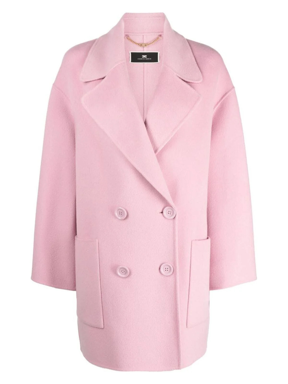 Elisabetta Franchi Women's Oversize Double Breasted Coat in Pink & Purple | Size 40 | CP46D36E2 | LOZURI